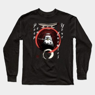 Samurai Budgie Ninja Warrior Long Sleeve T-Shirt